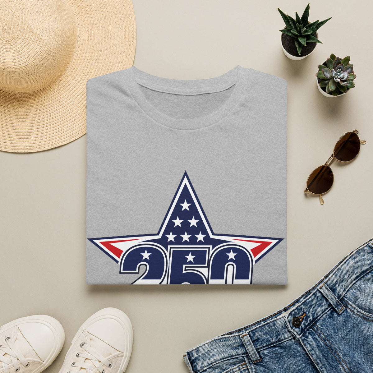 250 Star Graphic T‑Shirt — American Flag Patriotic Design