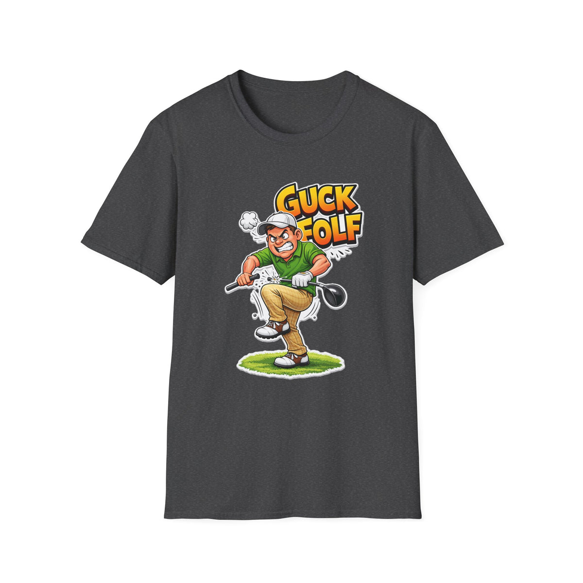 Guck Golf Cartoon Golfer T-Shirt — Funny Golf Rage Graphic Tee