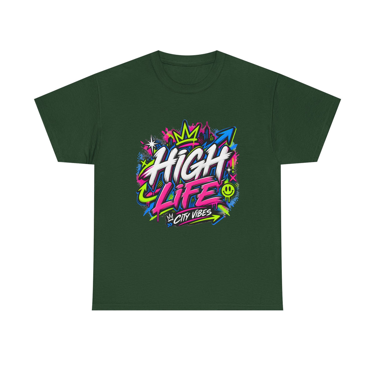 High Life Graffiti T-Shirt — Neon Streetwear “City Vibes” Tee