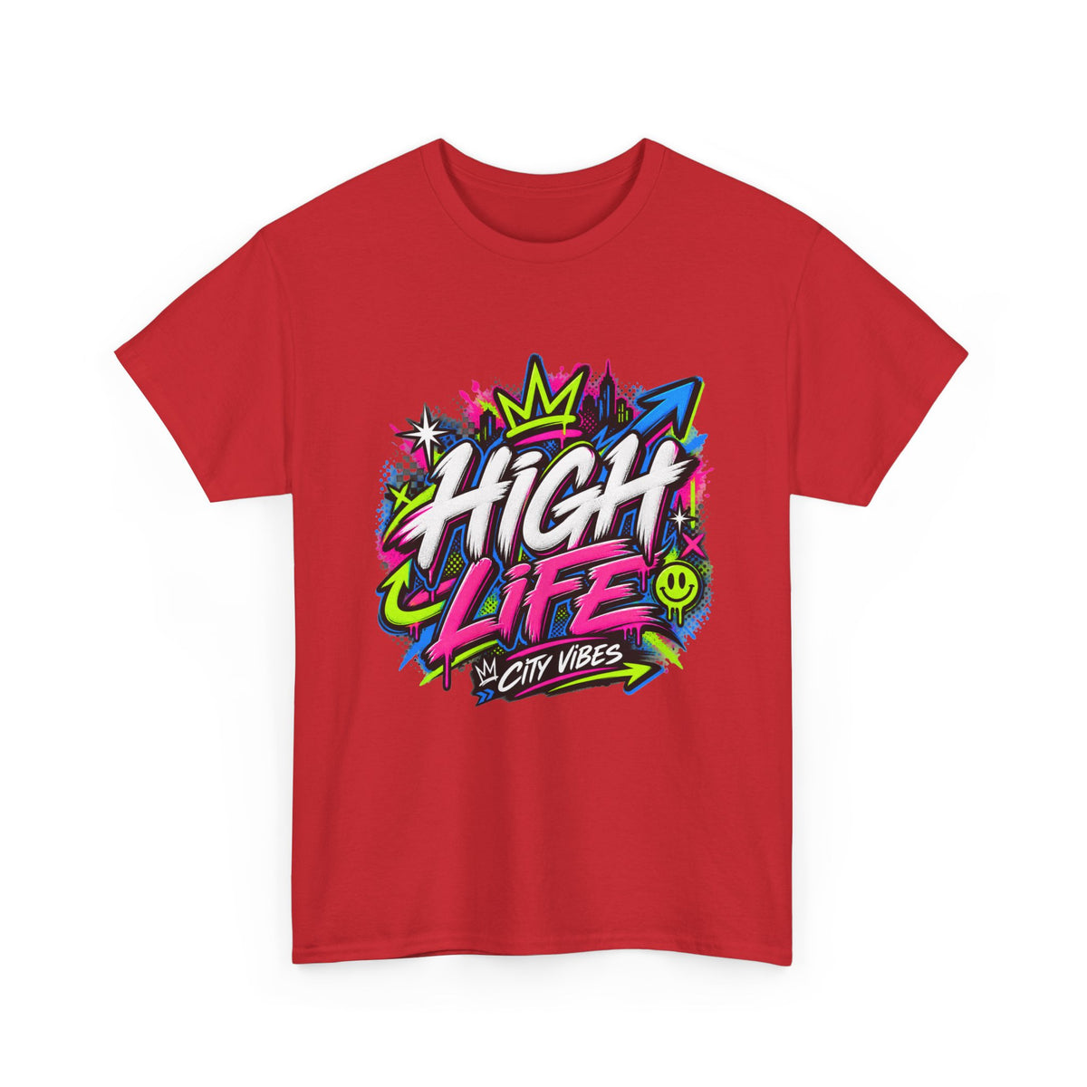 High Life Graffiti T-Shirt — Neon Streetwear “City Vibes” Tee