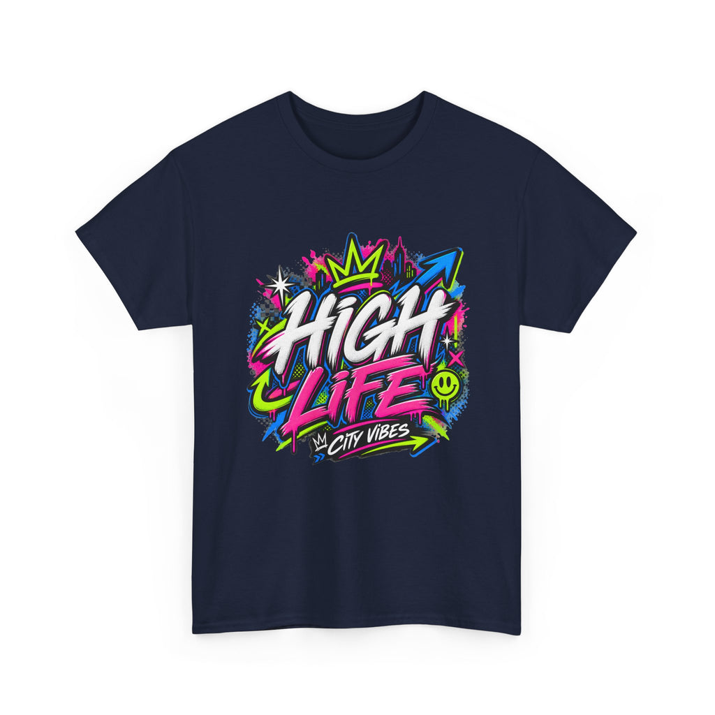 High Life Graffiti T-Shirt — Neon Streetwear “City Vibes” Tee