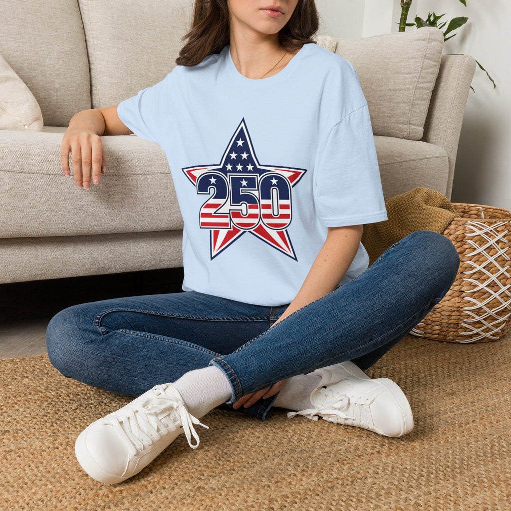 250 Star Graphic T‑Shirt — American Flag Patriotic Design