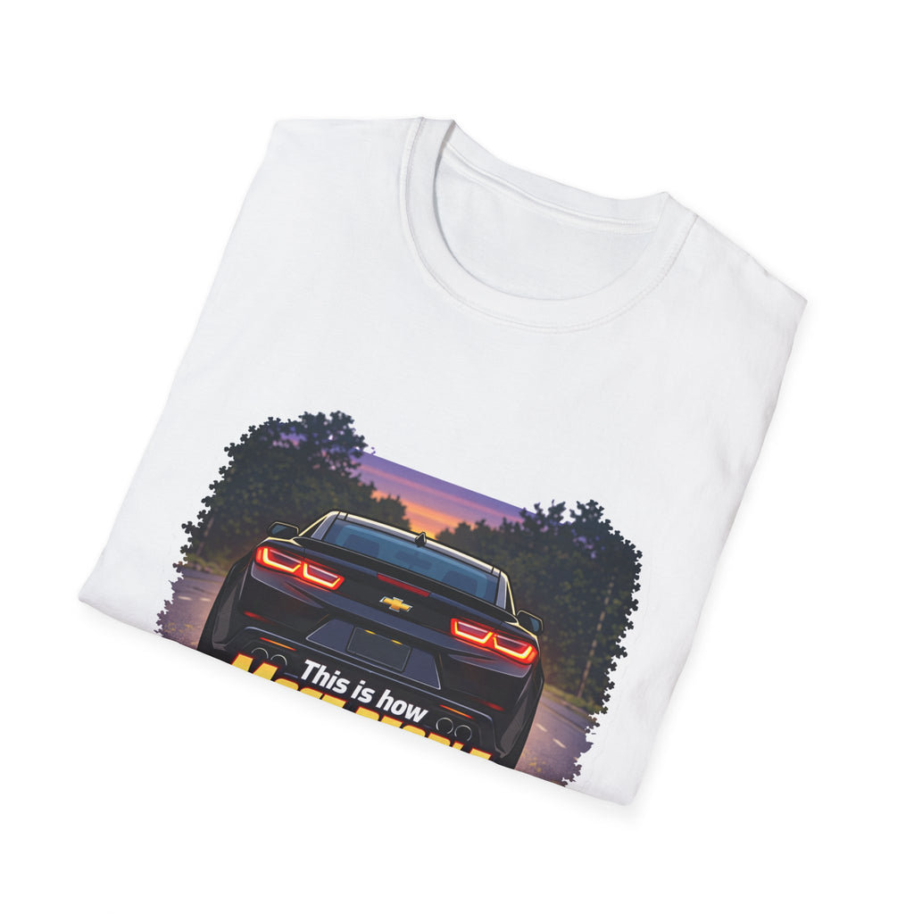 Car T-Shirt — "This is how most people see my Camaro" Retro Sunset Design