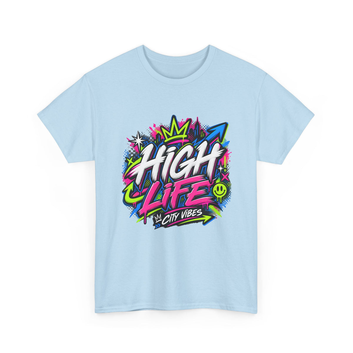 High Life Graffiti T-Shirt — Neon Streetwear “City Vibes” Tee