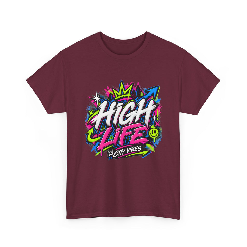 High Life Graffiti T-Shirt — Neon Streetwear “City Vibes” Tee
