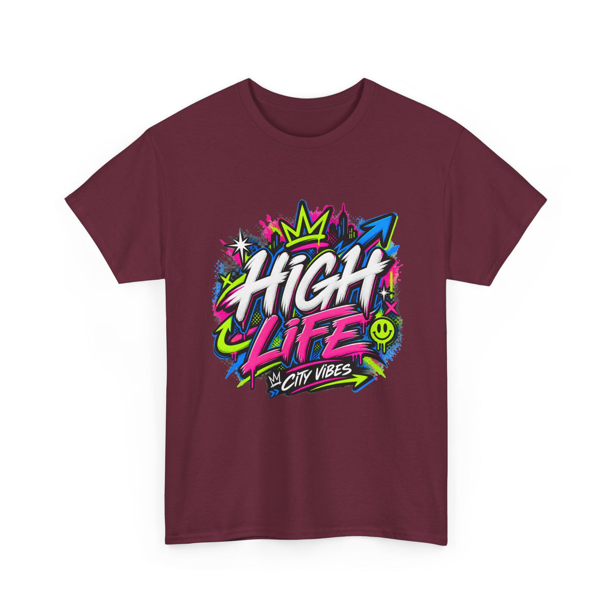 High Life Graffiti T-Shirt — Neon Streetwear “City Vibes” Tee