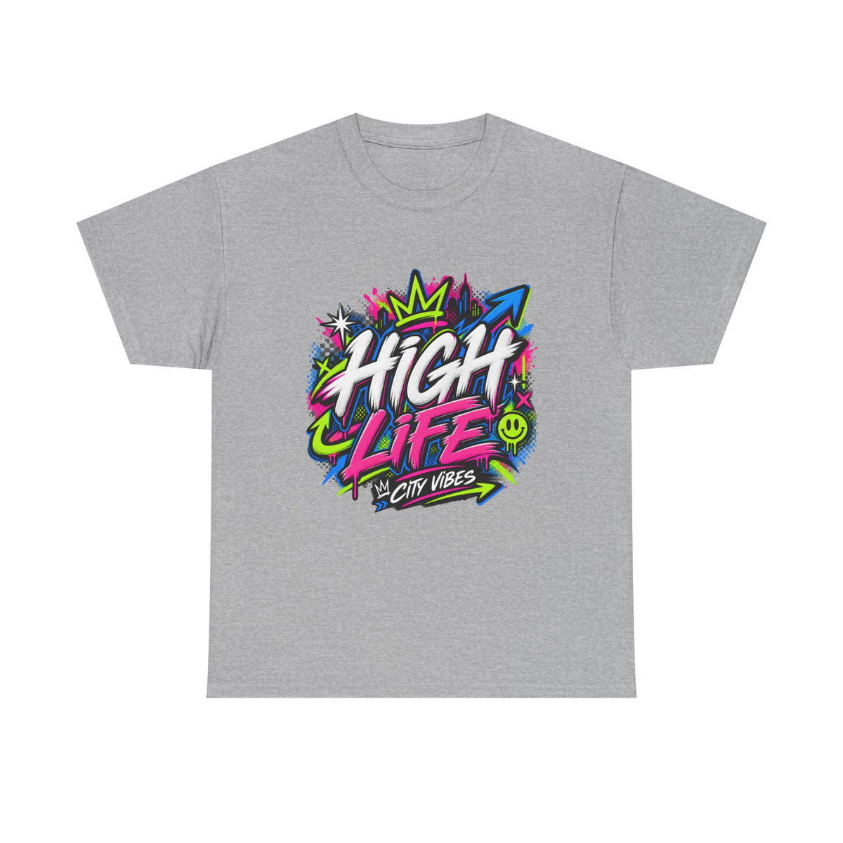 High Life Graffiti T-Shirt — Neon Streetwear “City Vibes” Tee