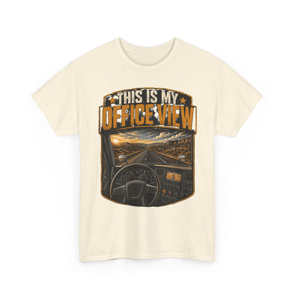 This Is My Office View T-Shirt — Truck Driver Cab Sunset Graphic Tee