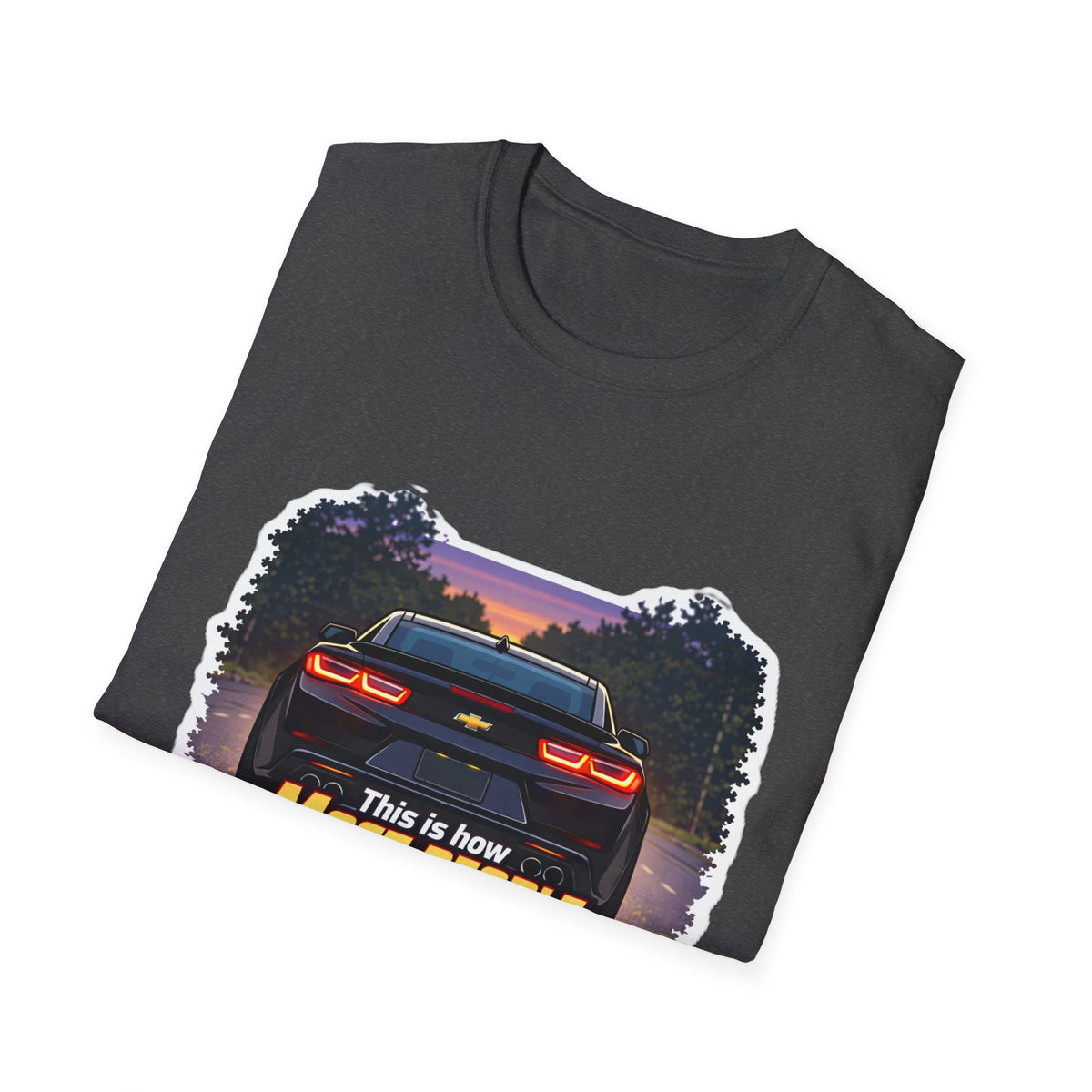 Car T-Shirt — "This is how most people see my Camaro" Retro Sunset Design