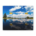 Wine Glass Reflection Canvas Print — Scenic Lake Photography Wall Art