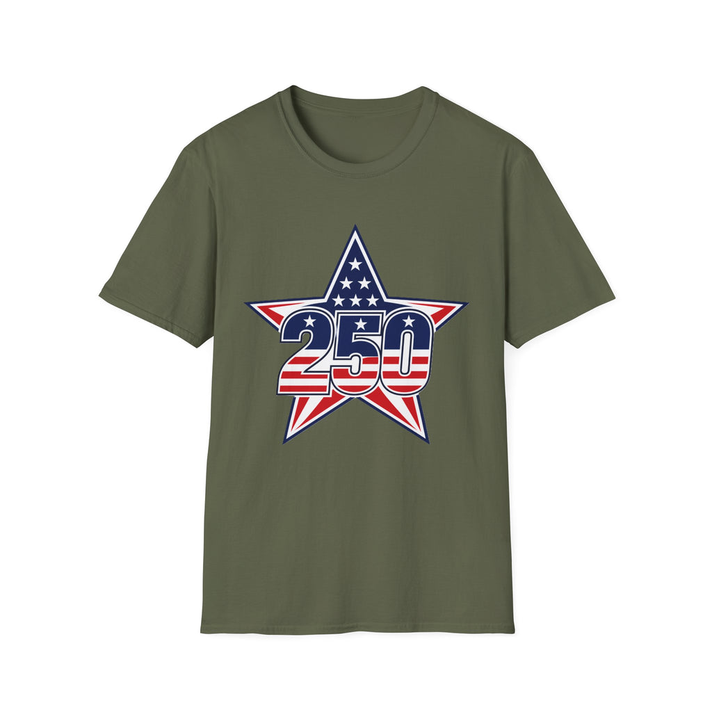 250 Star Graphic T‑Shirt — American Flag Patriotic Design