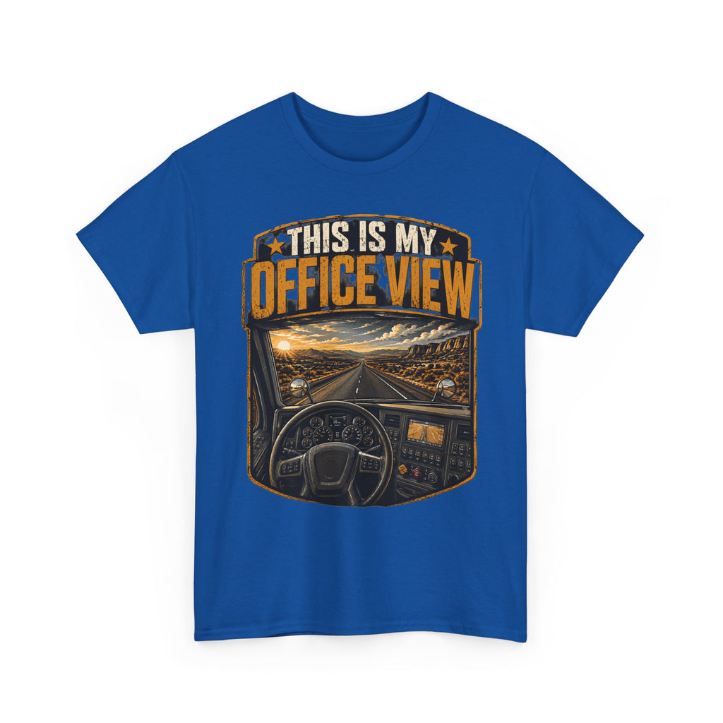 This Is My Office View T-Shirt — Truck Driver Cab Sunset Graphic Tee