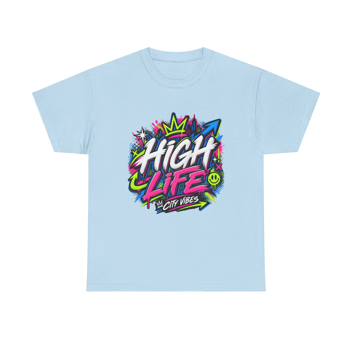 High Life Graffiti T-Shirt — Neon Streetwear “City Vibes” Tee