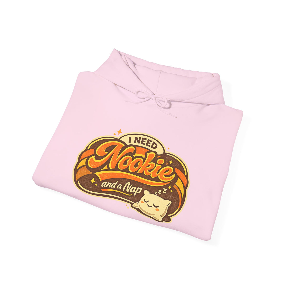 Hoodie — "I Need Nookie and a Nap" Cute Retro Cat Graphic Hoodie