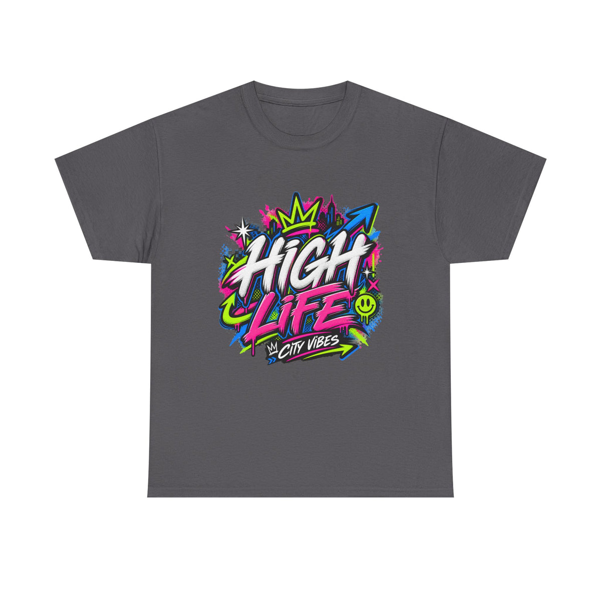 High Life Graffiti T-Shirt — Neon Streetwear “City Vibes” Tee
