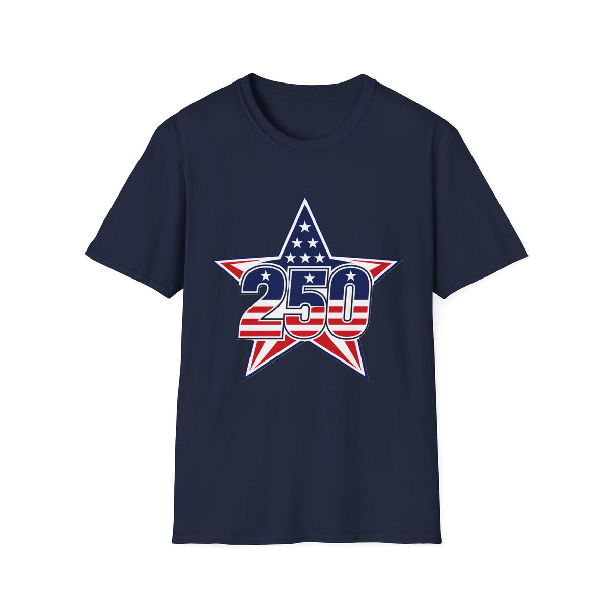 250 Star Graphic T‑Shirt — American Flag Patriotic Design