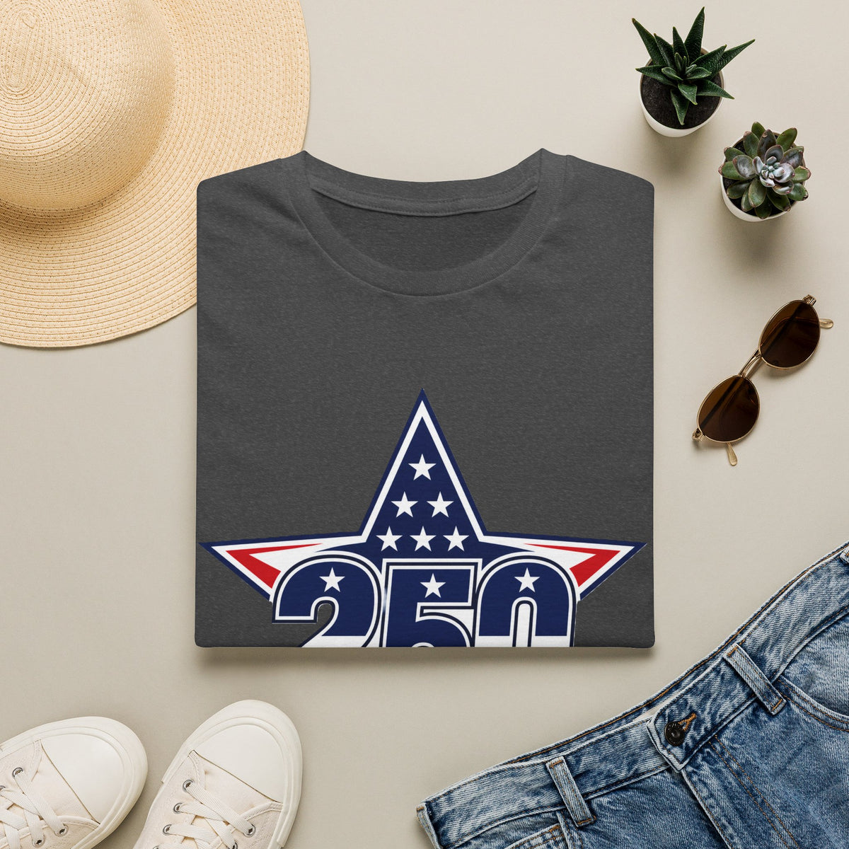 250 Star Graphic T‑Shirt — American Flag Patriotic Design