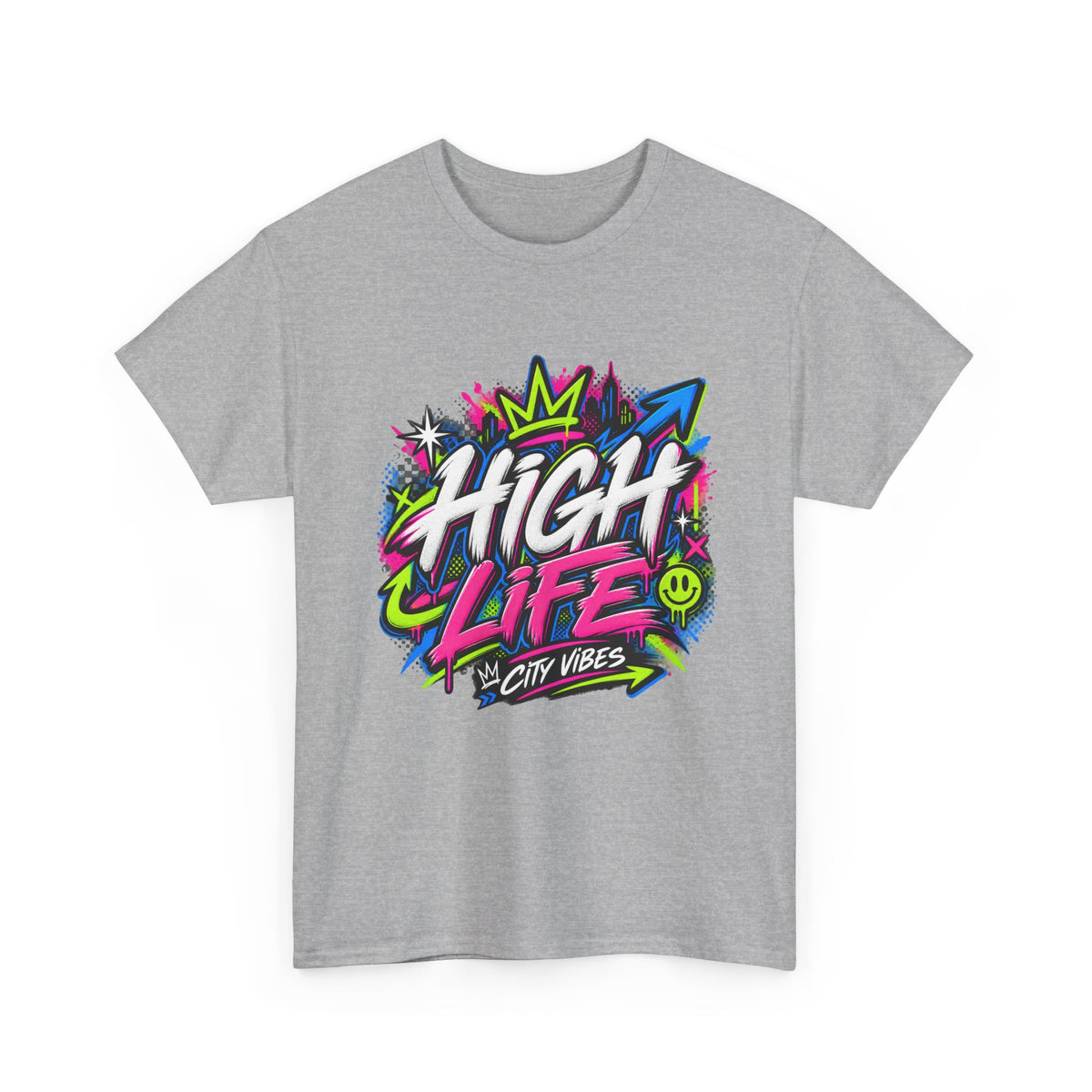High Life Graffiti T-Shirt — Neon Streetwear “City Vibes” Tee