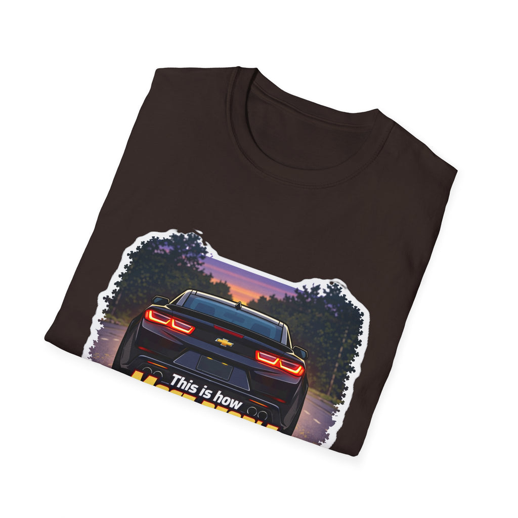 Car T-Shirt — "This is how most people see my Camaro" Retro Sunset Design