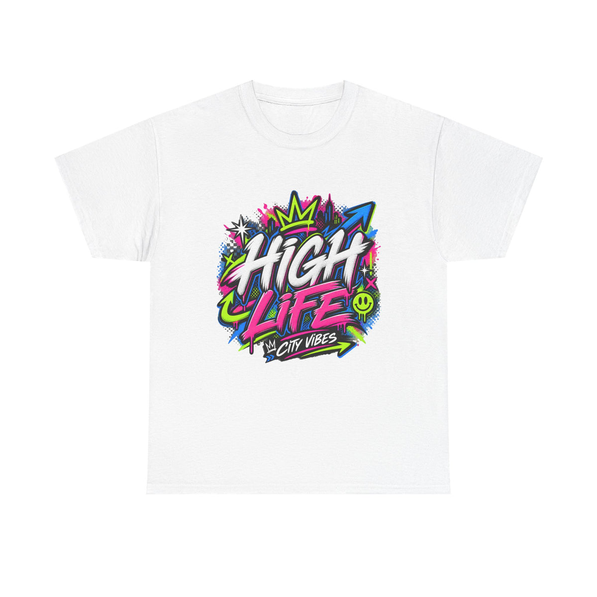 High Life Graffiti T-Shirt — Neon Streetwear “City Vibes” Tee