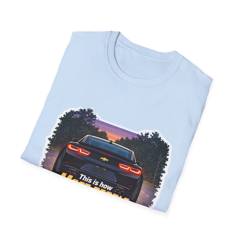 Car T-Shirt — "This is how most people see my Camaro" Retro Sunset Design