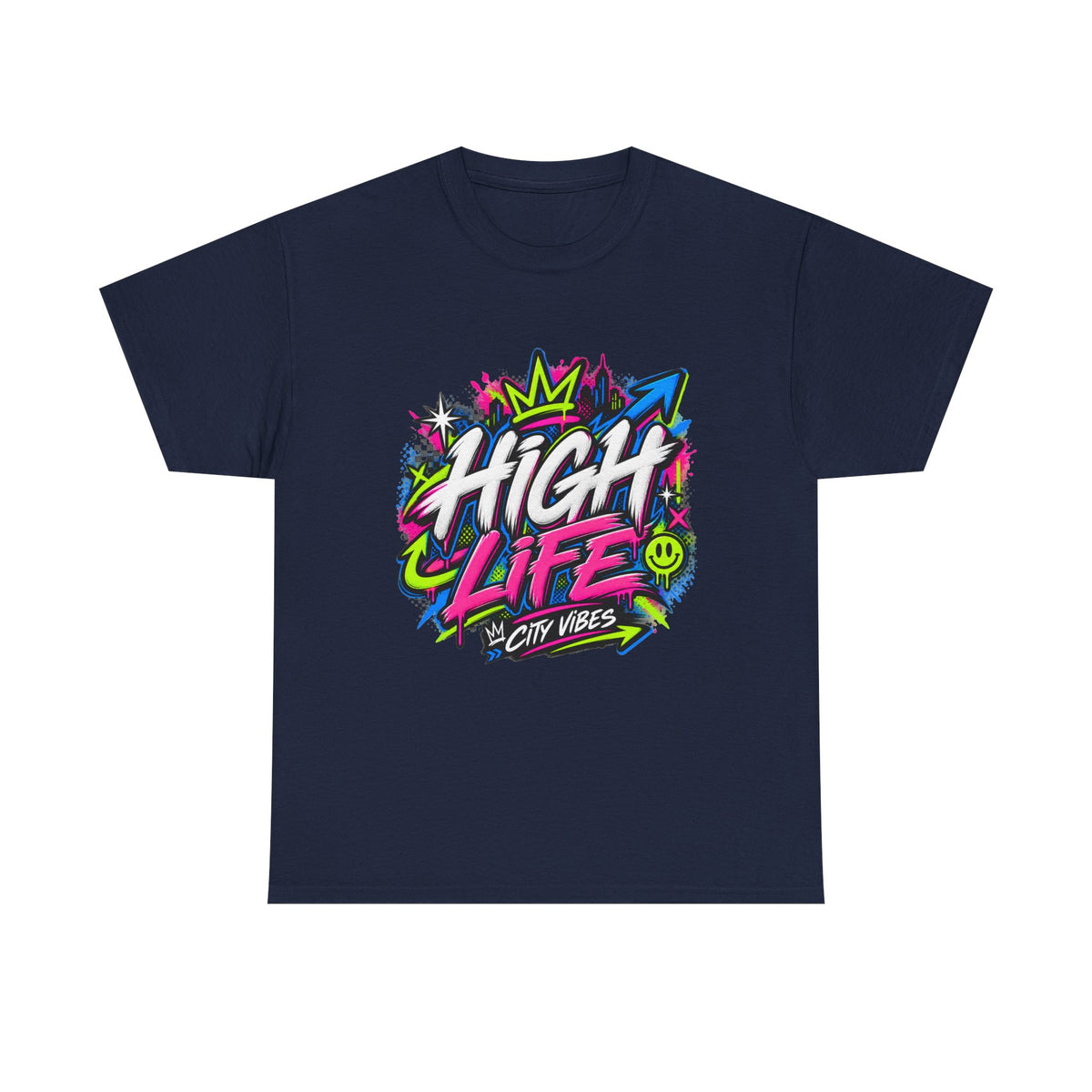 High Life Graffiti T-Shirt — Neon Streetwear “City Vibes” Tee