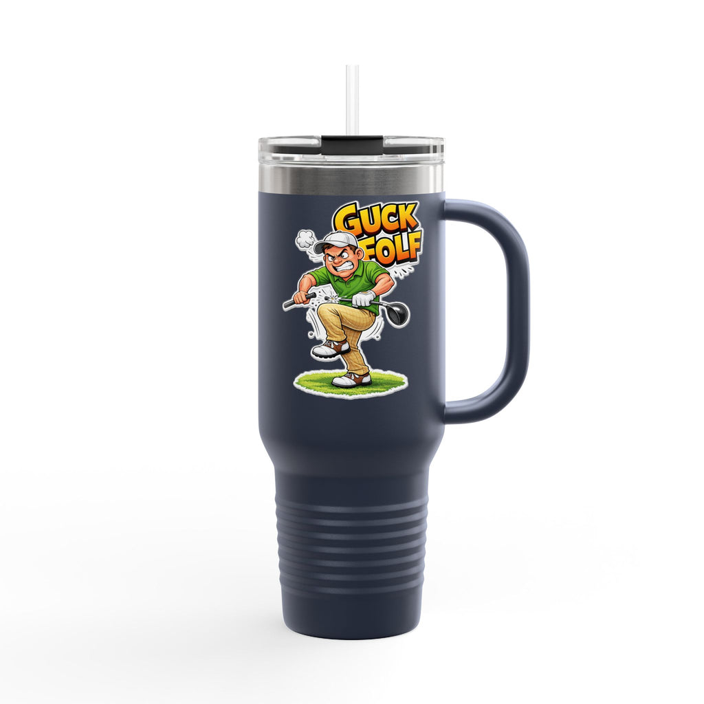 40oz Insulated Travel Mug - Funny 'Guck Golf' Cartoon Golfer Design