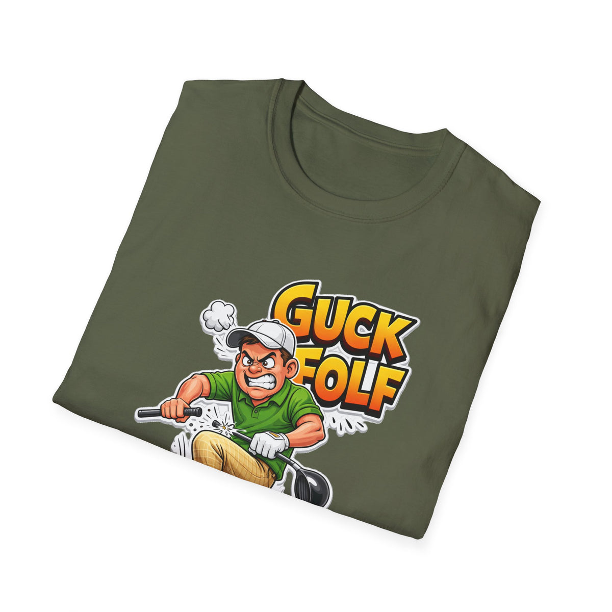Guck Golf Cartoon Golfer T-Shirt — Funny Golf Rage Graphic Tee