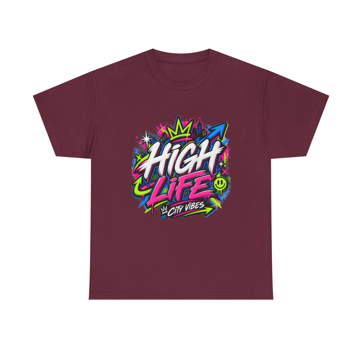 High Life Graffiti T-Shirt — Neon Streetwear “City Vibes” Tee