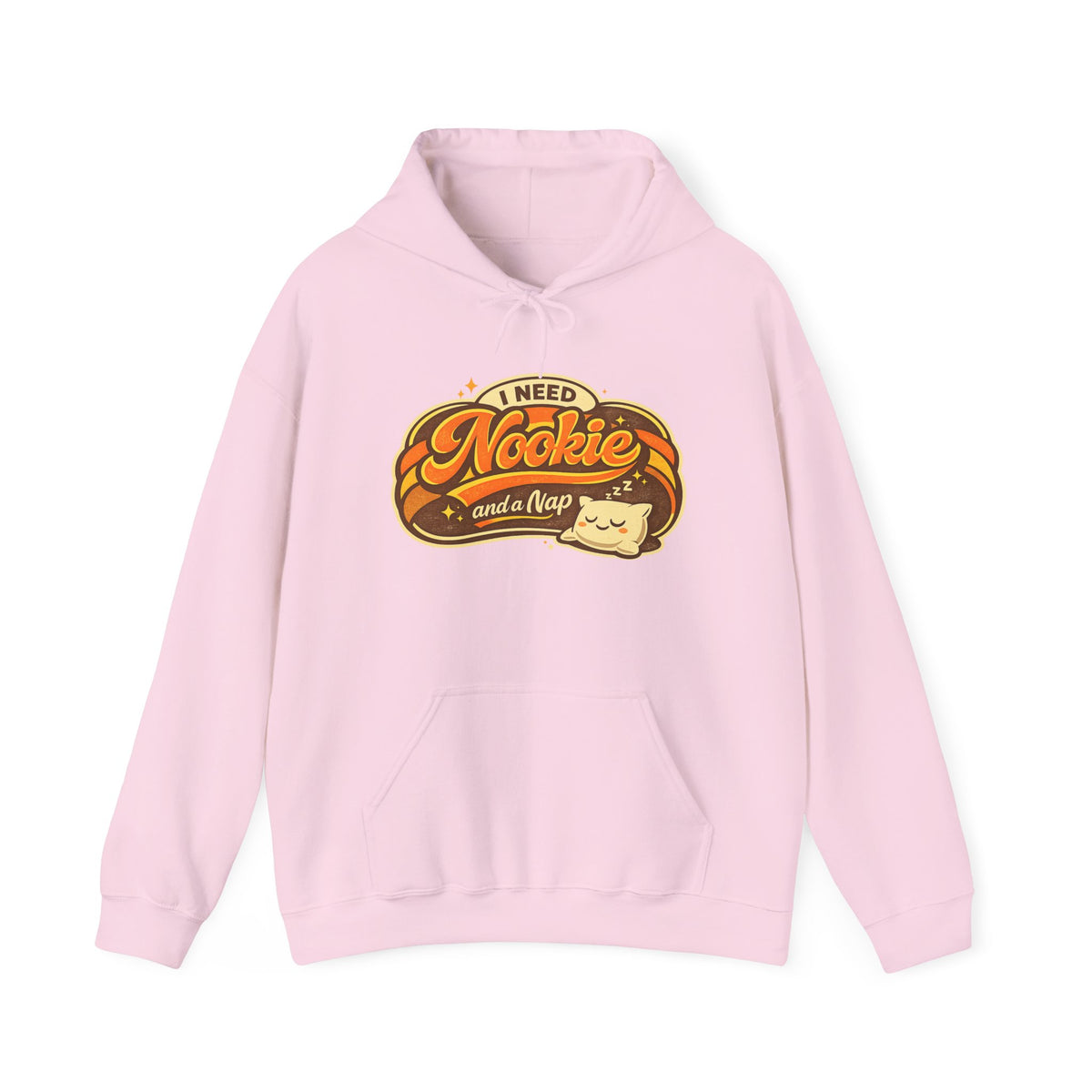 Hoodie — "I Need Nookie and a Nap" Cute Retro Cat Graphic Hoodie