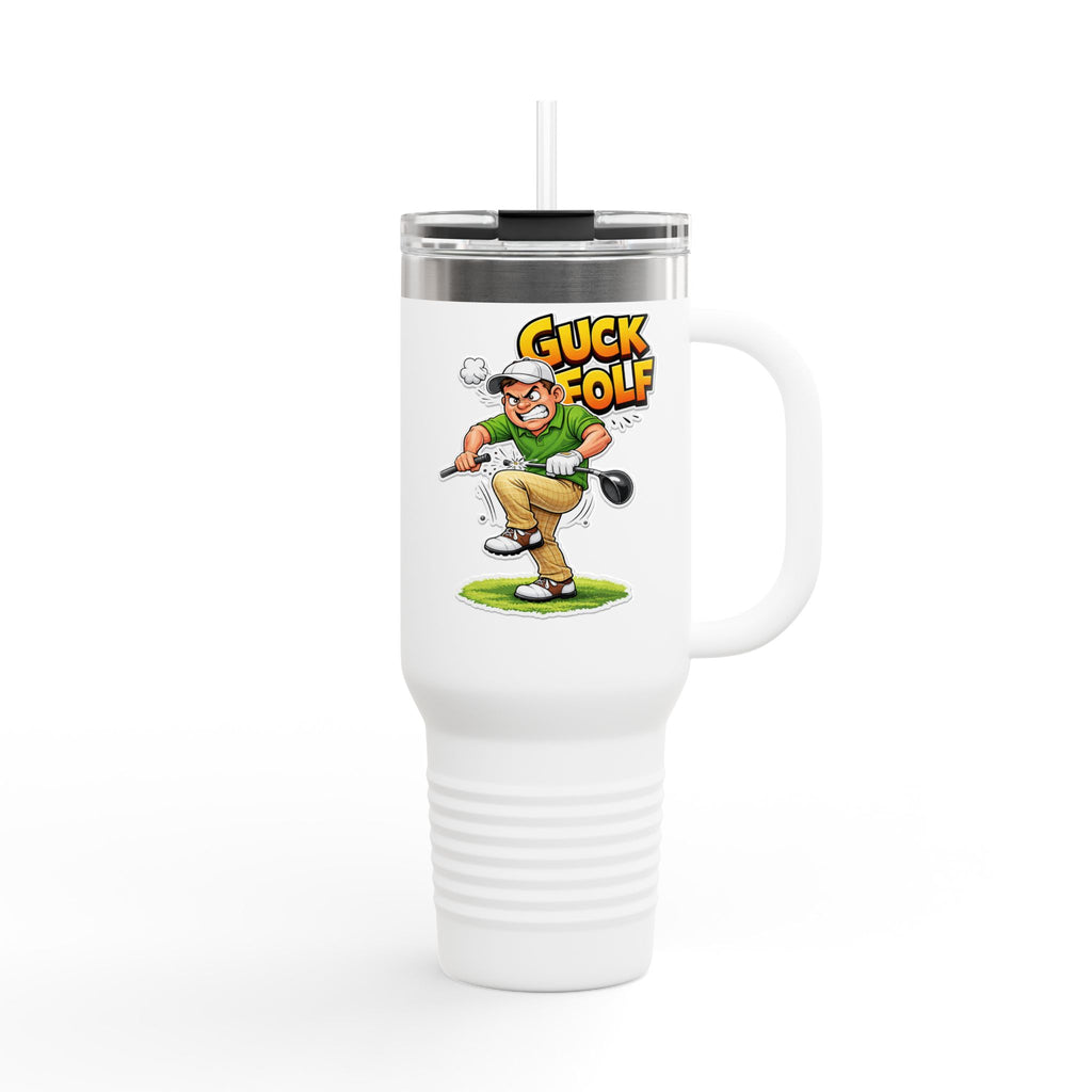 40oz Insulated Travel Mug - Funny 'Guck Golf' Cartoon Golfer Design