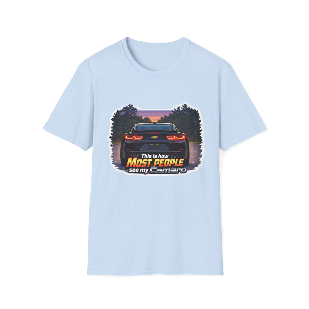 Car T-Shirt — "This is how most people see my Camaro" Retro Sunset Design