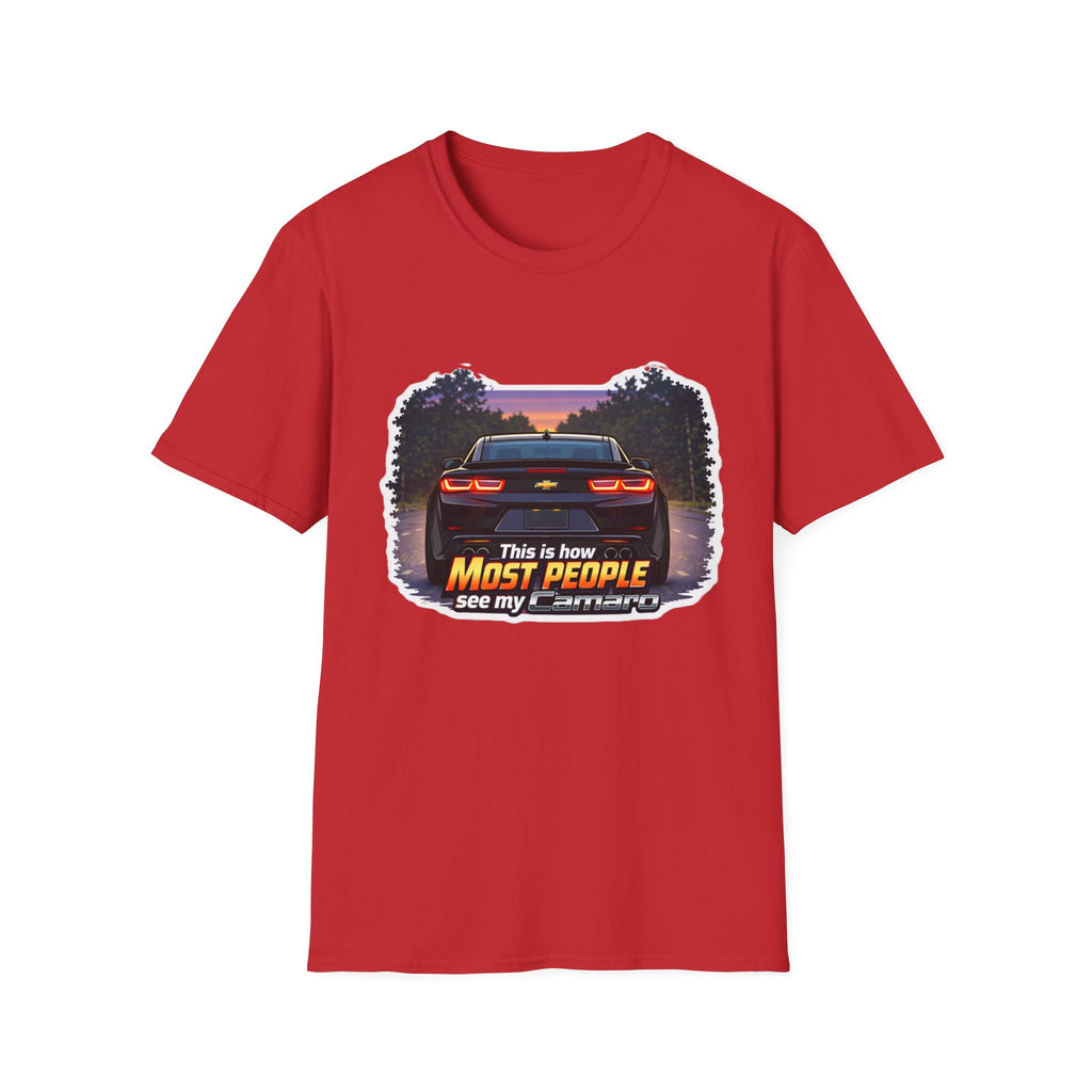Car T-Shirt — "This is how most people see my Camaro" Retro Sunset Design