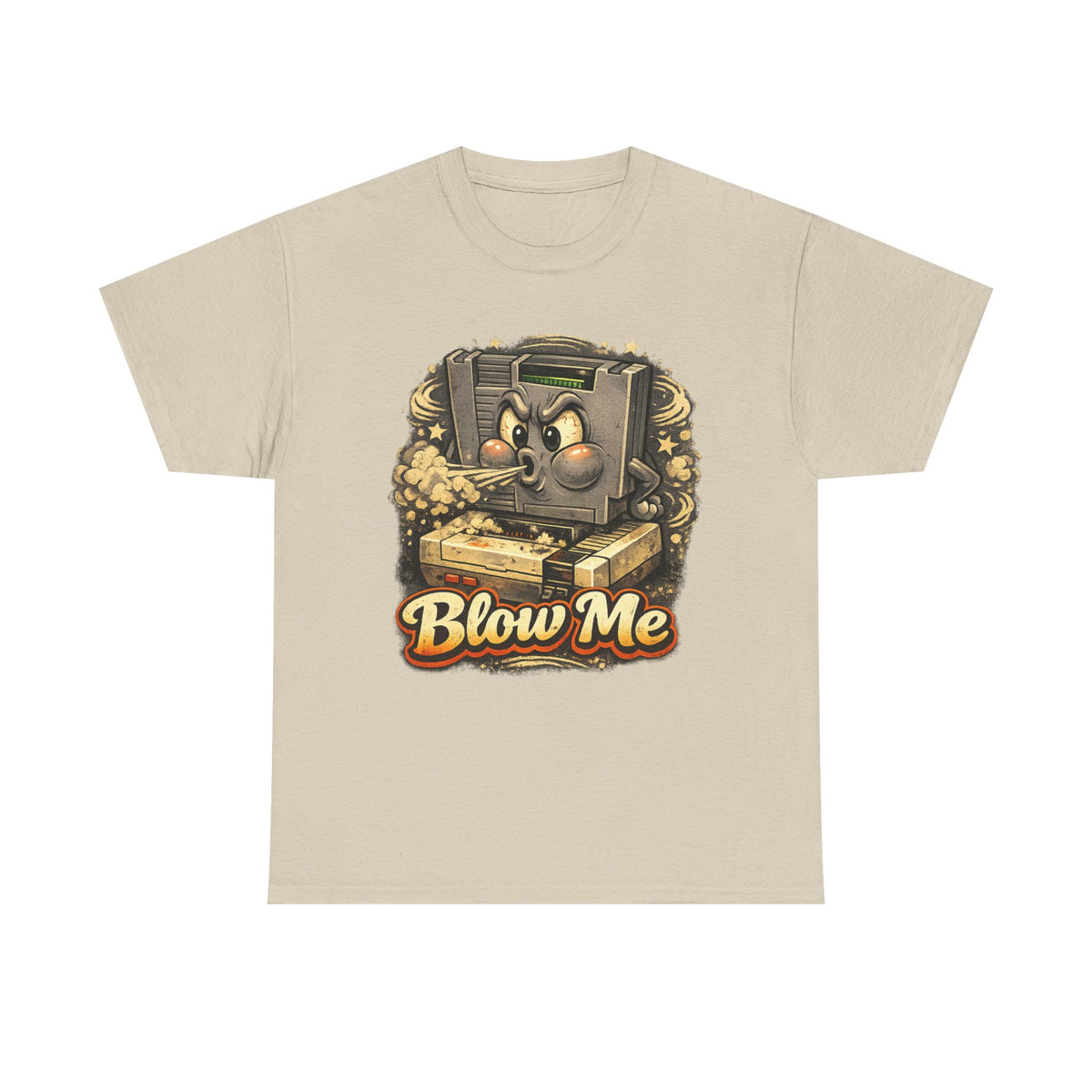 Retro Game Console Tee — 'Blow Me' Vintage Cartridge Graphic T-Shirt