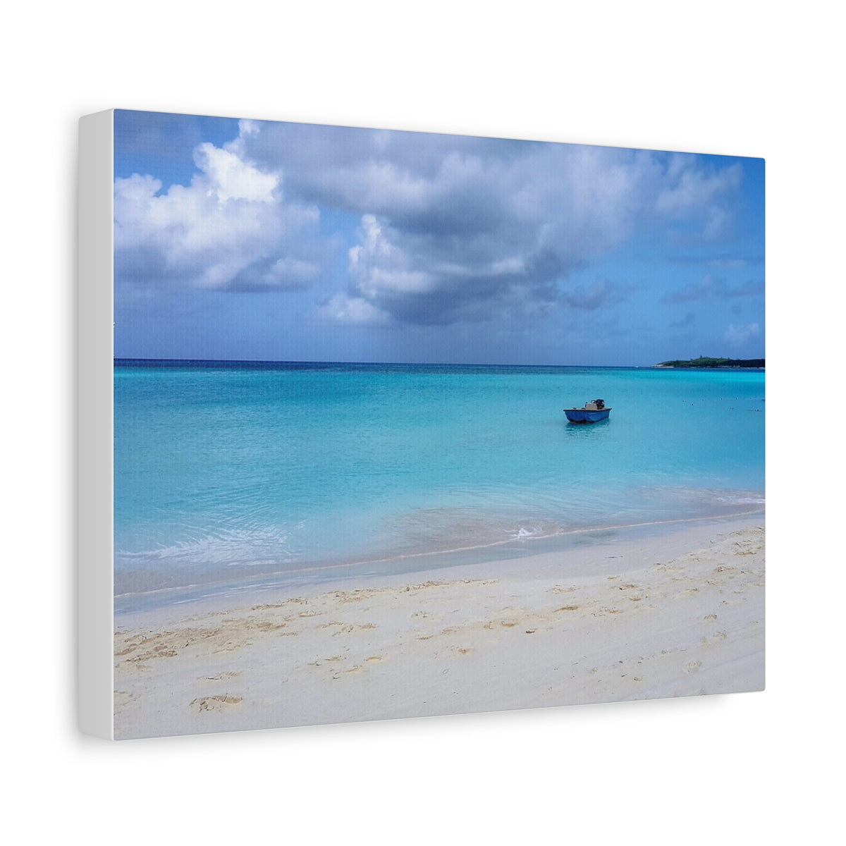 Tropical Beach Canvas Wall Art — Calm Turquoise Ocean Scene