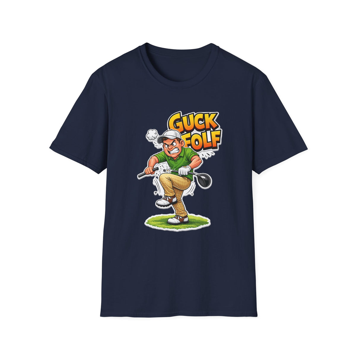 Guck Golf Cartoon Golfer T-Shirt — Funny Golf Rage Graphic Tee
