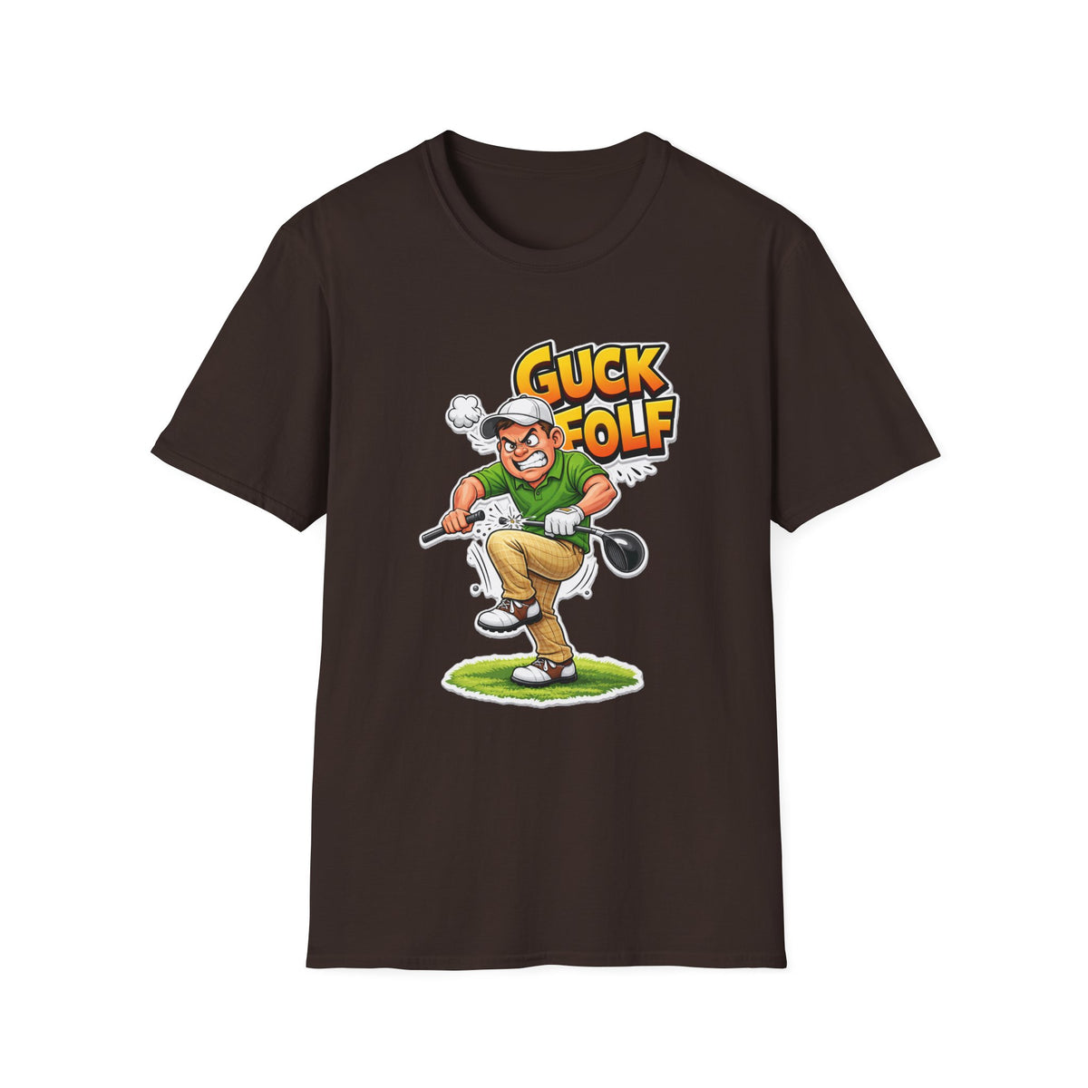 Guck Golf Cartoon Golfer T-Shirt — Funny Golf Rage Graphic Tee