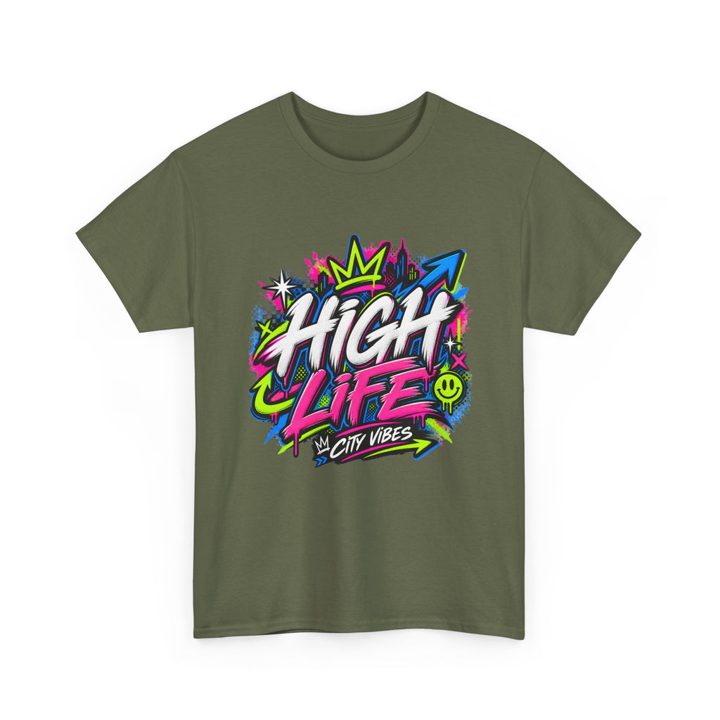 High Life Graffiti T-Shirt — Neon Streetwear “City Vibes” Tee