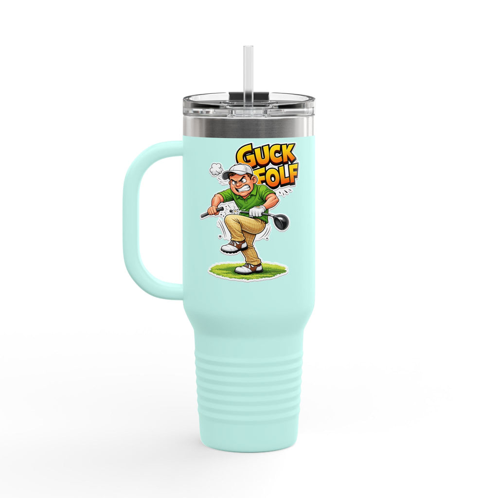 40oz Insulated Travel Mug - Funny 'Guck Golf' Cartoon Golfer Design