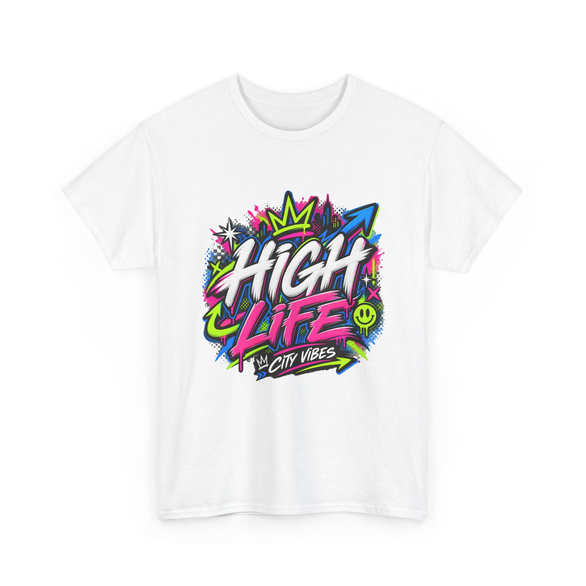High Life Graffiti T-Shirt — Neon Streetwear “City Vibes” Tee