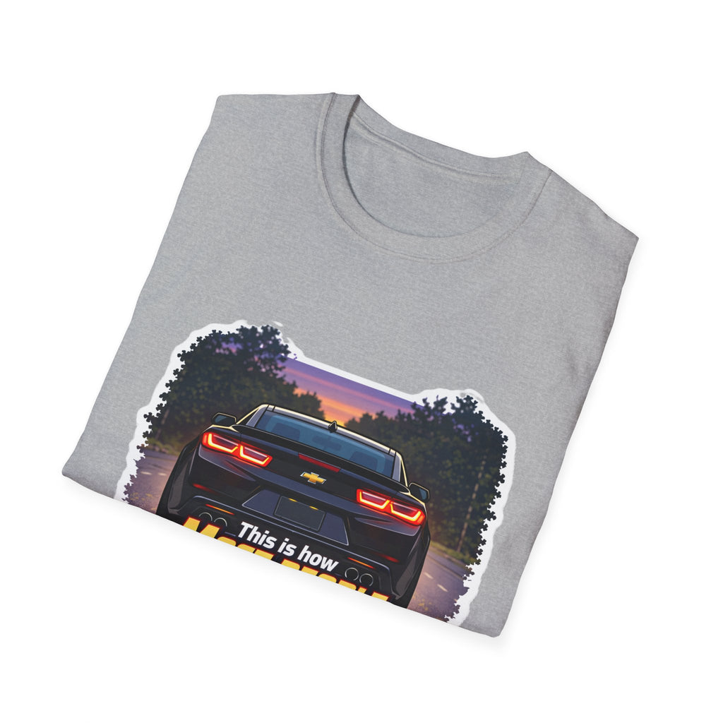 Car T-Shirt — "This is how most people see my Camaro" Retro Sunset Design