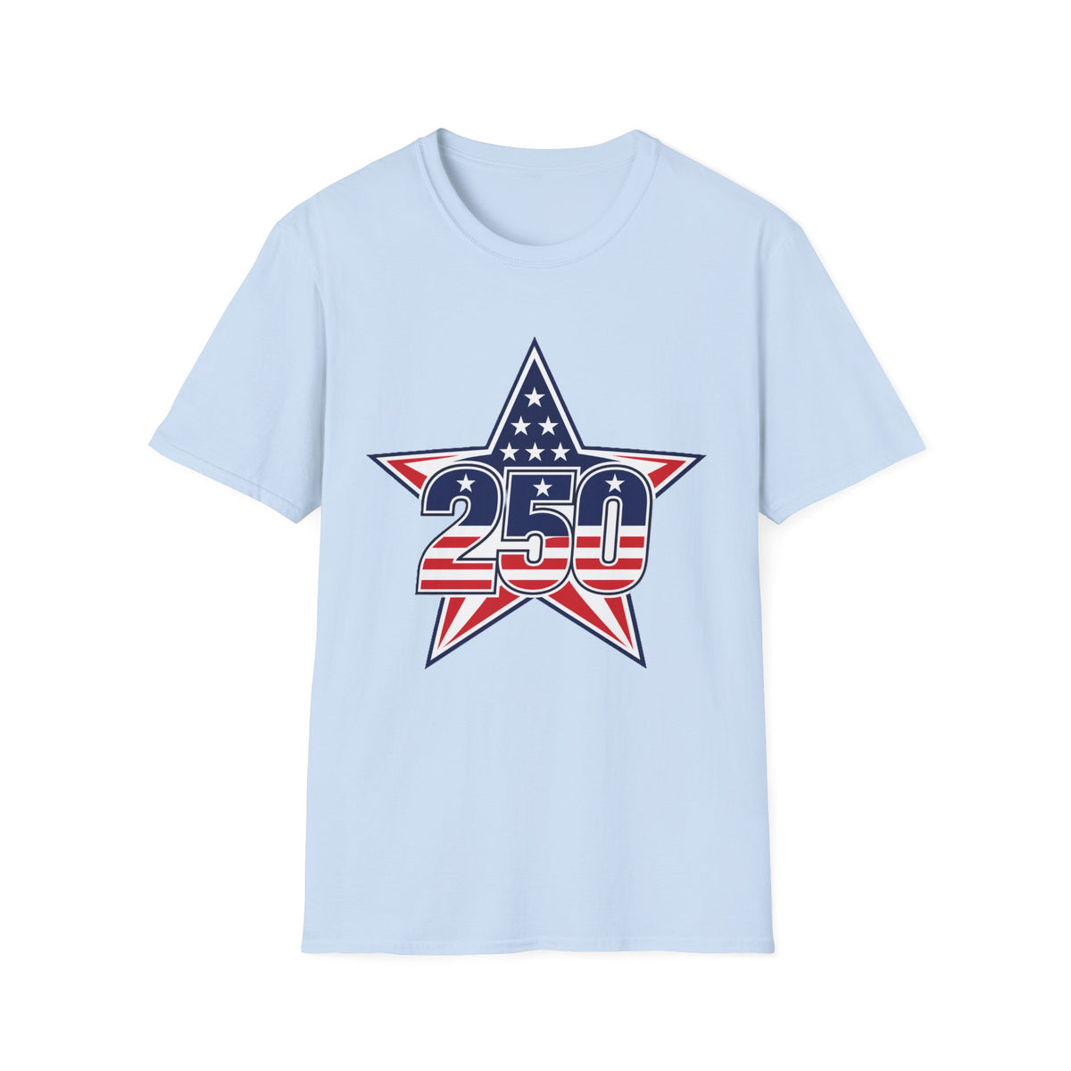 250 Star Graphic T‑Shirt — American Flag Patriotic Design