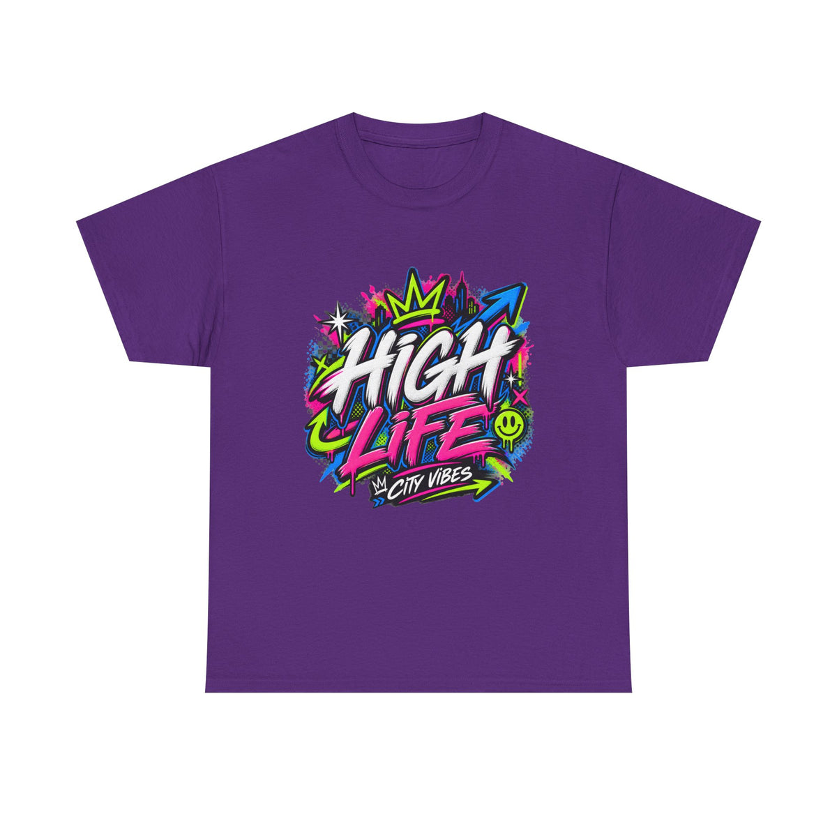 High Life Graffiti T-Shirt — Neon Streetwear “City Vibes” Tee
