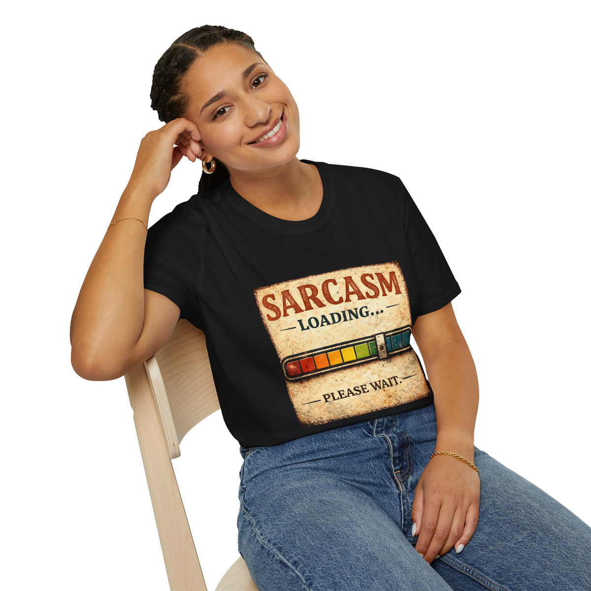 Sarcasm Loading T-Shirt — Funny Retro Progress Bar Tee