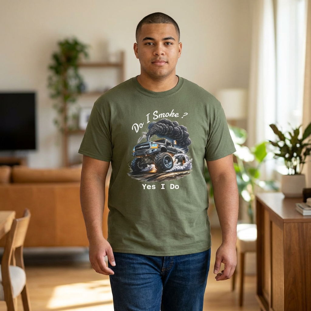 Do I Smoke? Yes I Do Truck Tee — Smoky Burnout Muscle Car T-Shirt