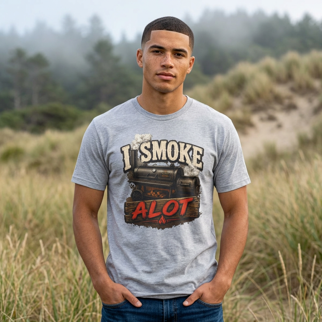 I Smoke A Lot Grill T-Shirt — BBQ Smoker Enthusiast Tee