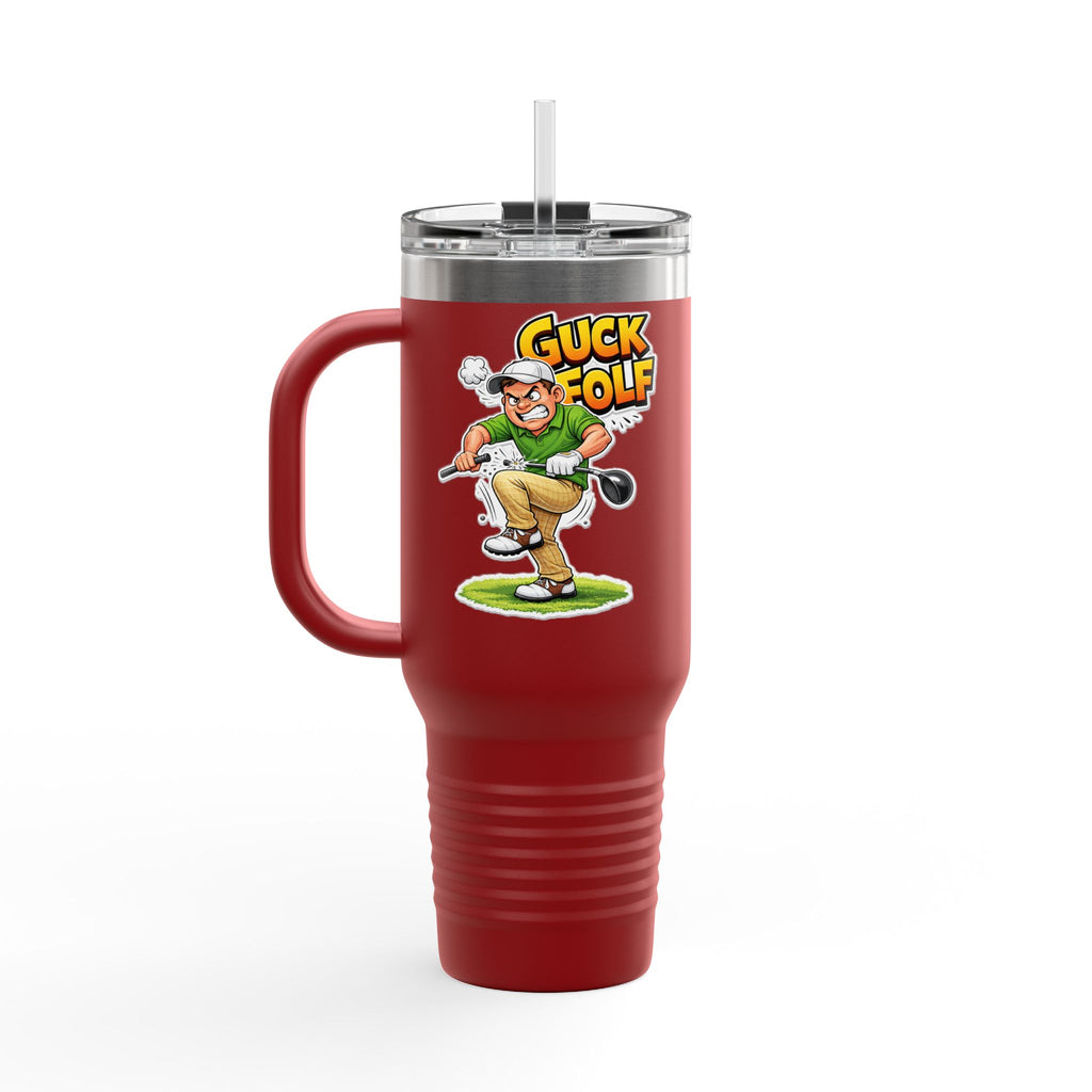 40oz Insulated Travel Mug - Funny 'Guck Golf' Cartoon Golfer Design
