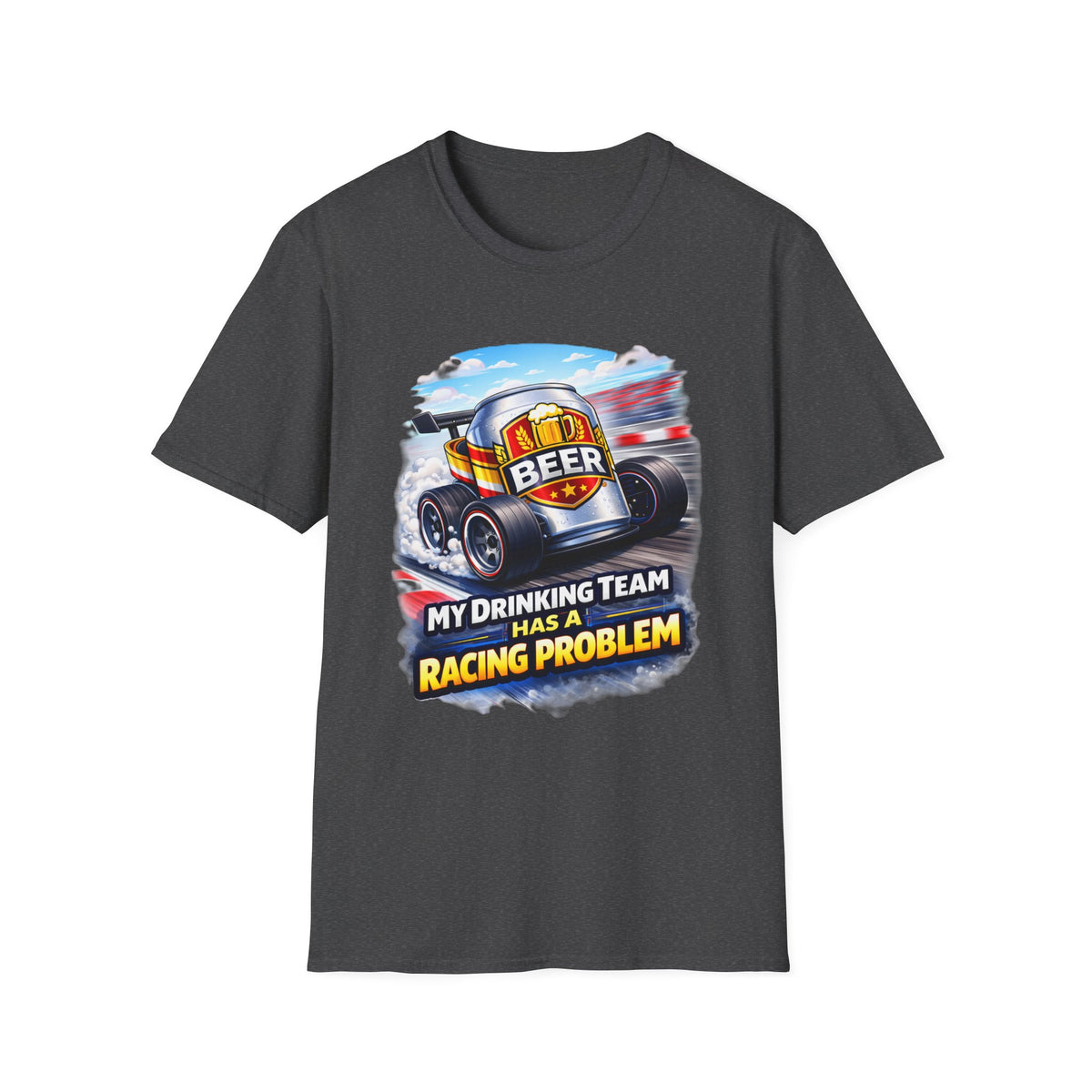 Racing Beer T-Shirt – "My Drinking Team Has a Racing Problem" Funny Motorsports Tee