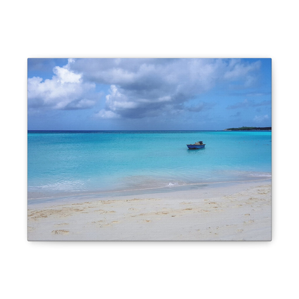 Tropical Beach Canvas Wall Art — Calm Turquoise Ocean Scene