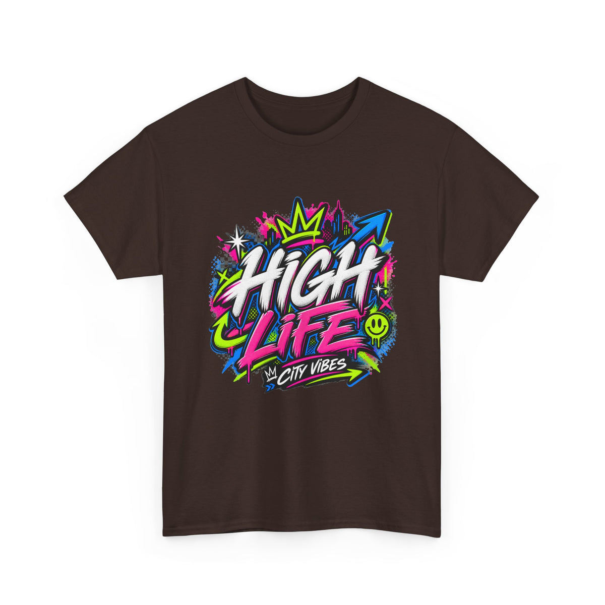High Life Graffiti T-Shirt — Neon Streetwear “City Vibes” Tee